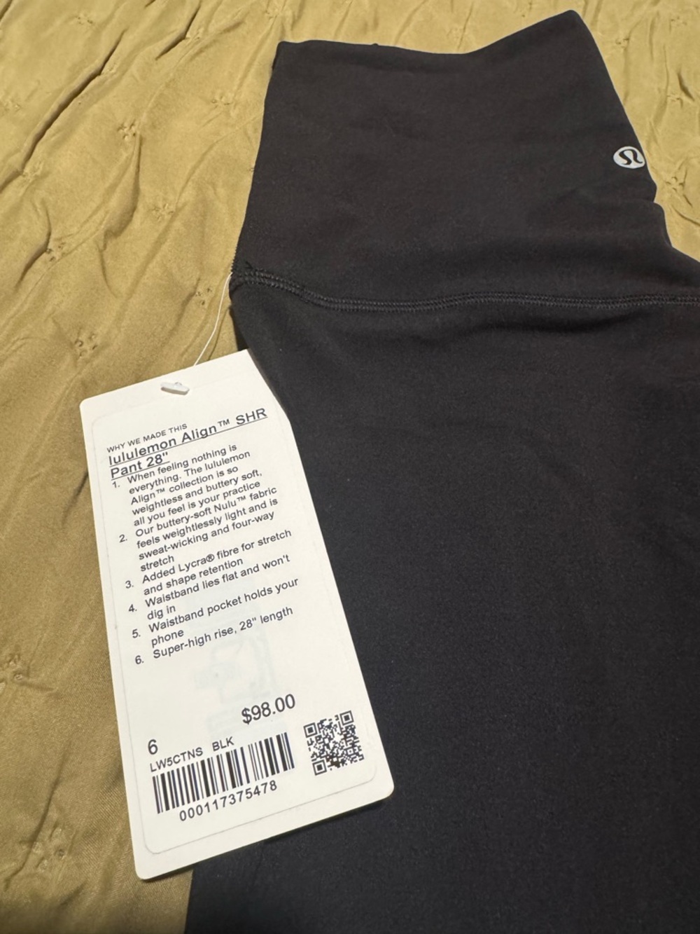 lululemon athletica women’s Black Align SUPERHigh-Rise Leggings NWT